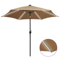 vidaXL Parasol ogrodowy z LED i aluminiowym słupkiem, 300 cm, taupe