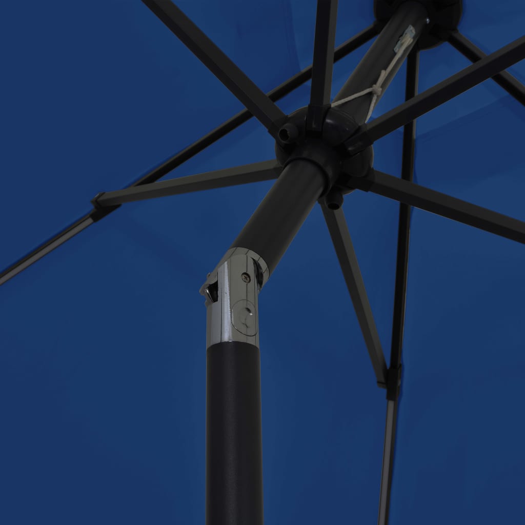 vidaXL Parasol ogrodowy z LED i aluminiowym słupkiem 300 cm, niebieski