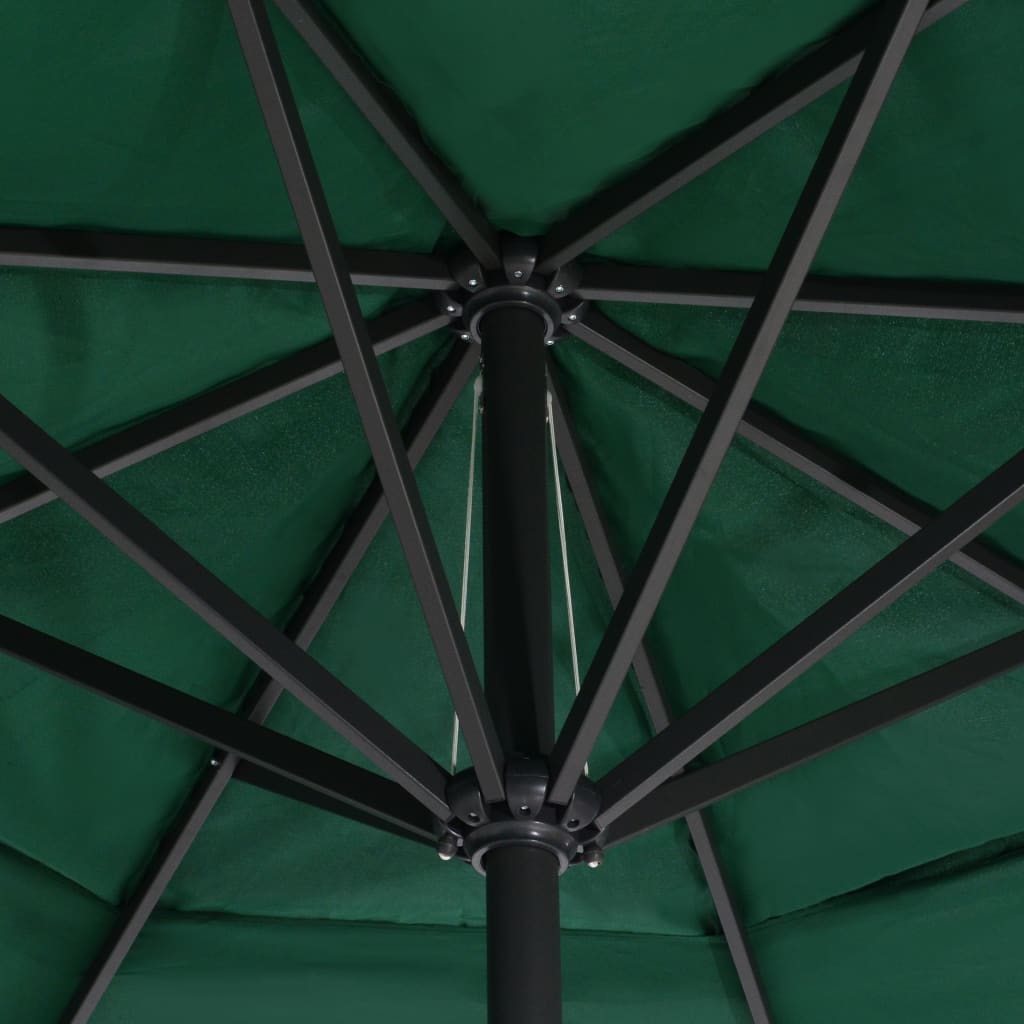 vidaXL Parasol ogrodowy na aluminiowym słupku, 600 cm, zielony