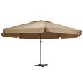 vidaXL Parasol ogrodowy na aluminiowym słupku, 600 cm, taupe