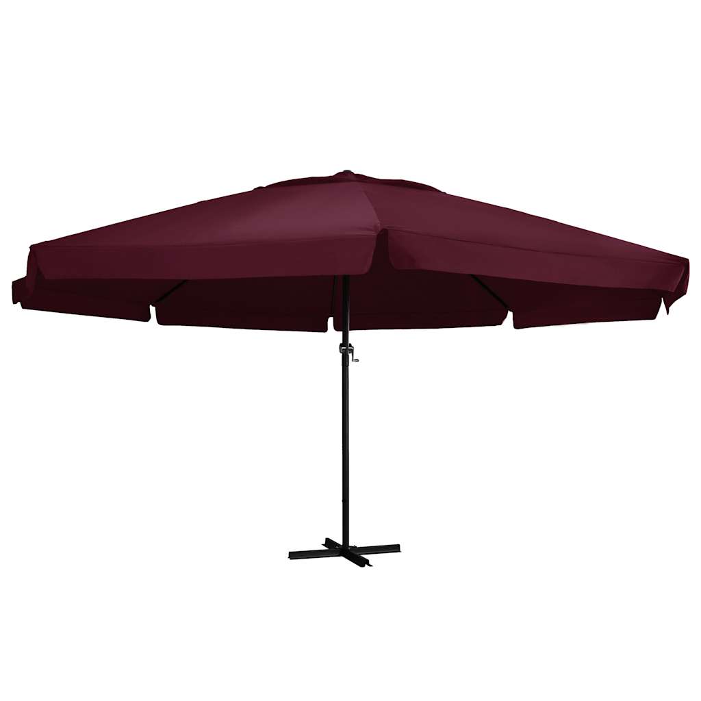 vidaXL Parasol ogrodowy na aluminiowym słupku, 600 cm, bordowy