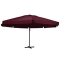 vidaXL Parasol ogrodowy na aluminiowym słupku, 600 cm, bordowy