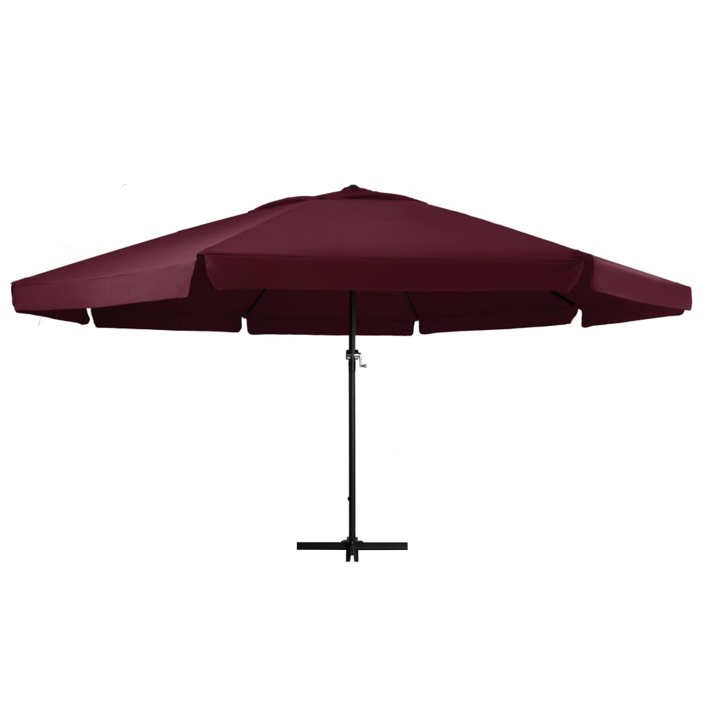 vidaXL Parasol ogrodowy na aluminiowym słupku, 600 cm, bordowy