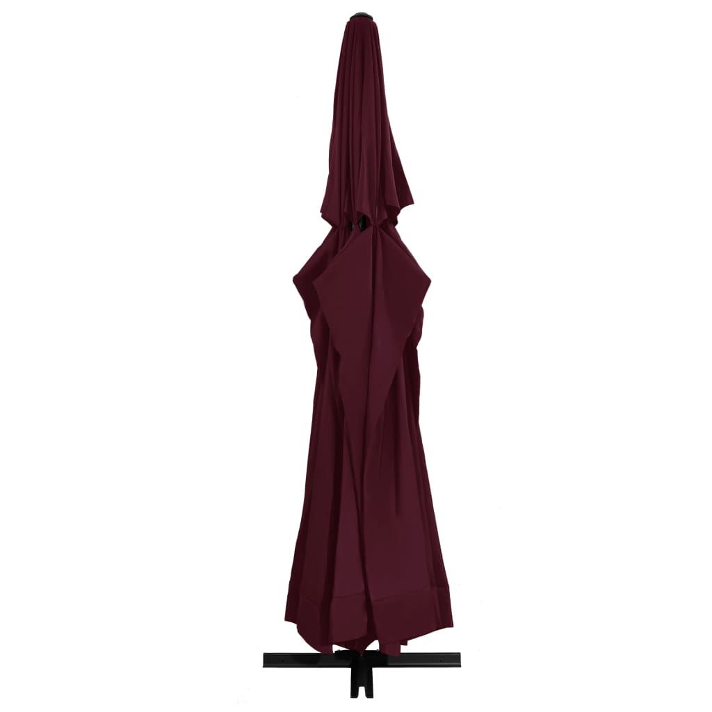 vidaXL Parasol ogrodowy na aluminiowym słupku, 600 cm, bordowy
