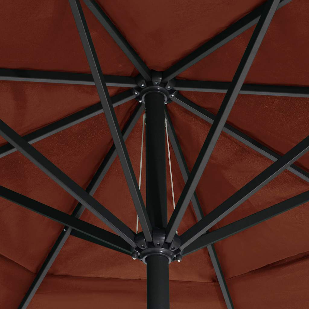 vidaXL Parasol ogrodowy na aluminiowym słupku, 600 cm, terakota