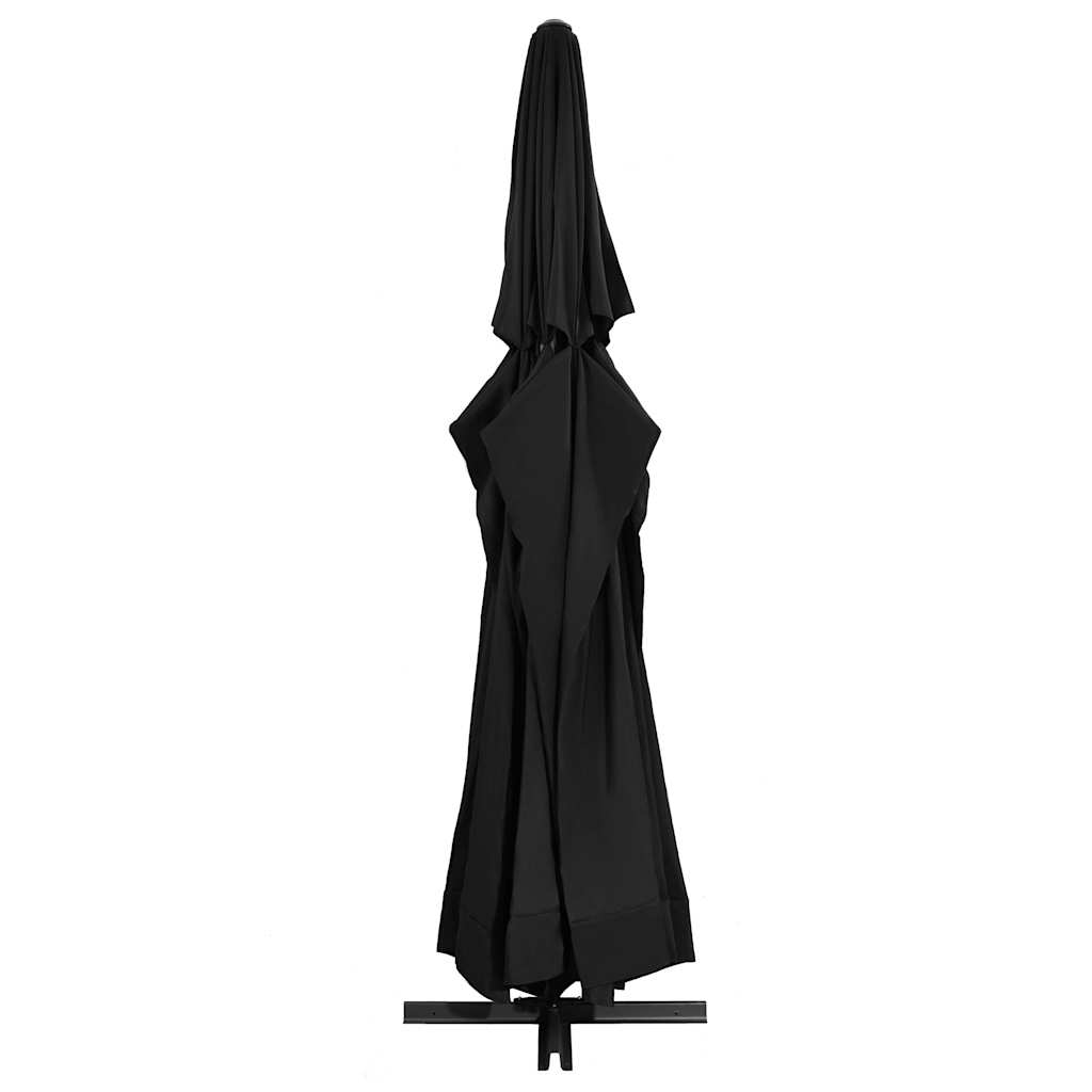 vidaXL Parasol ogrodowy na aluminiowym słupku, 600 cm, czarny
