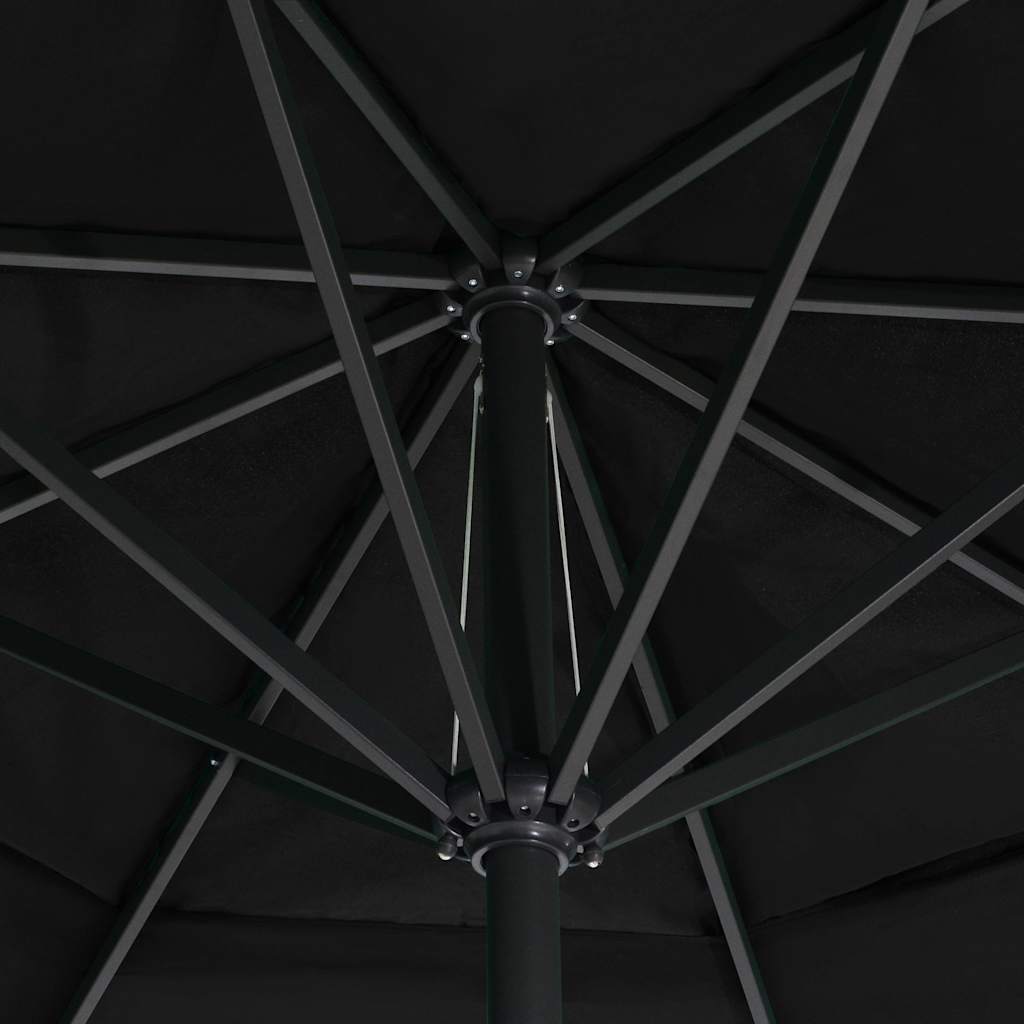 vidaXL Parasol ogrodowy na aluminiowym słupku, 600 cm, czarny