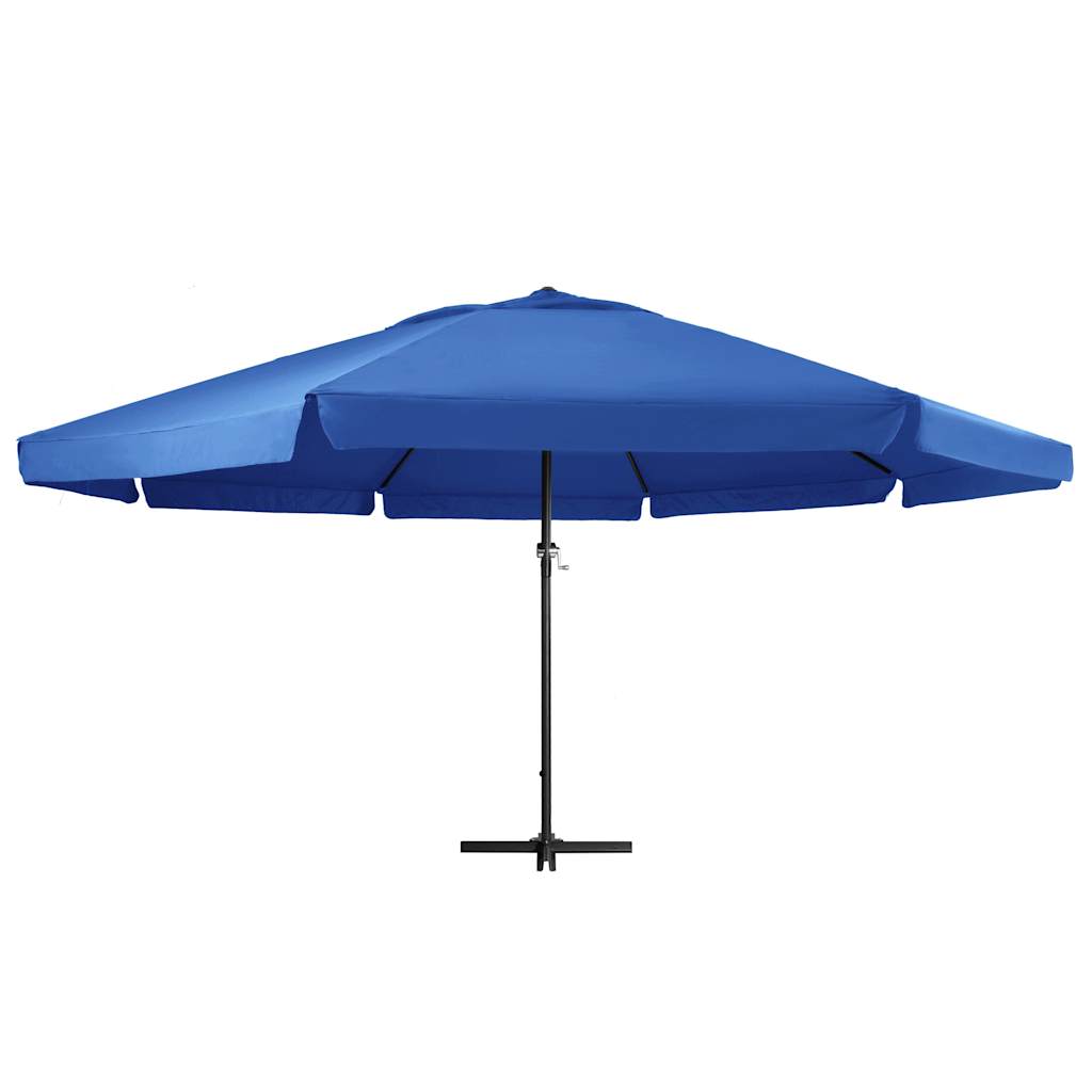 vidaXL Parasol ogrodowy na aluminiowym słupku, 600 cm, niebieski