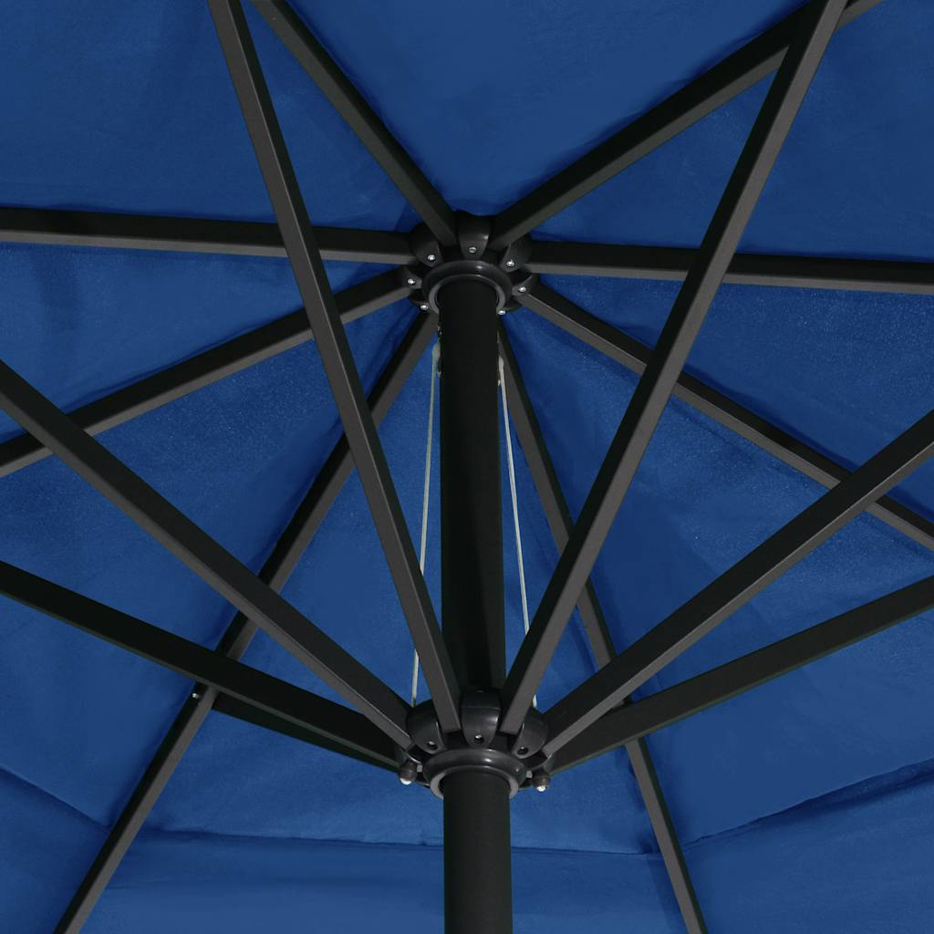 vidaXL Parasol ogrodowy na aluminiowym słupku, 600 cm, niebieski