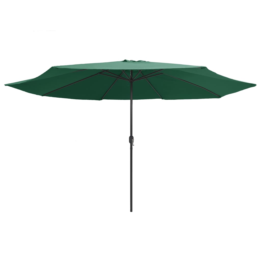vidaXL Parasol ogrodowy na metalowym słupku, 390 cm, zielony