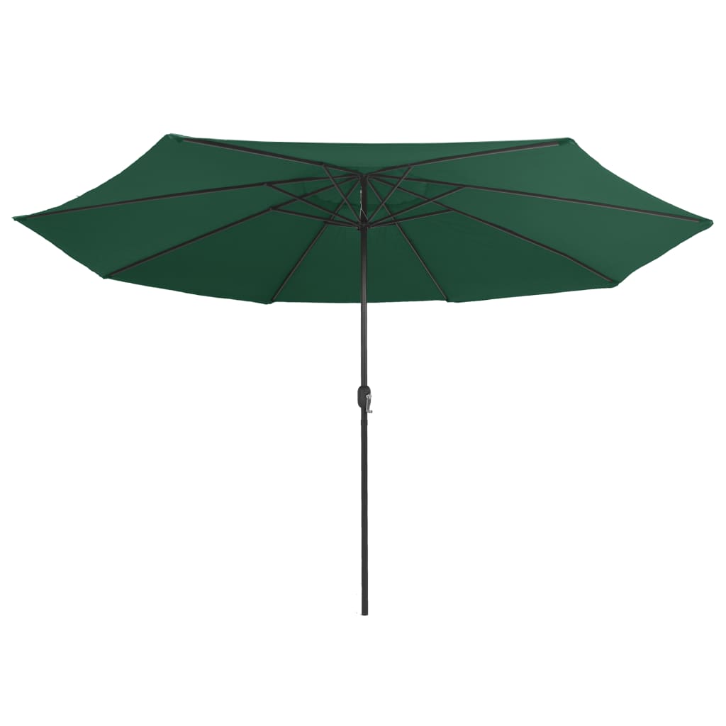 vidaXL Parasol ogrodowy na metalowym słupku, 390 cm, zielony