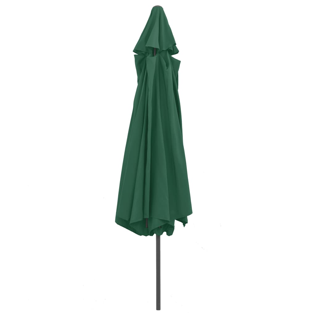 vidaXL Parasol ogrodowy na metalowym słupku, 390 cm, zielony