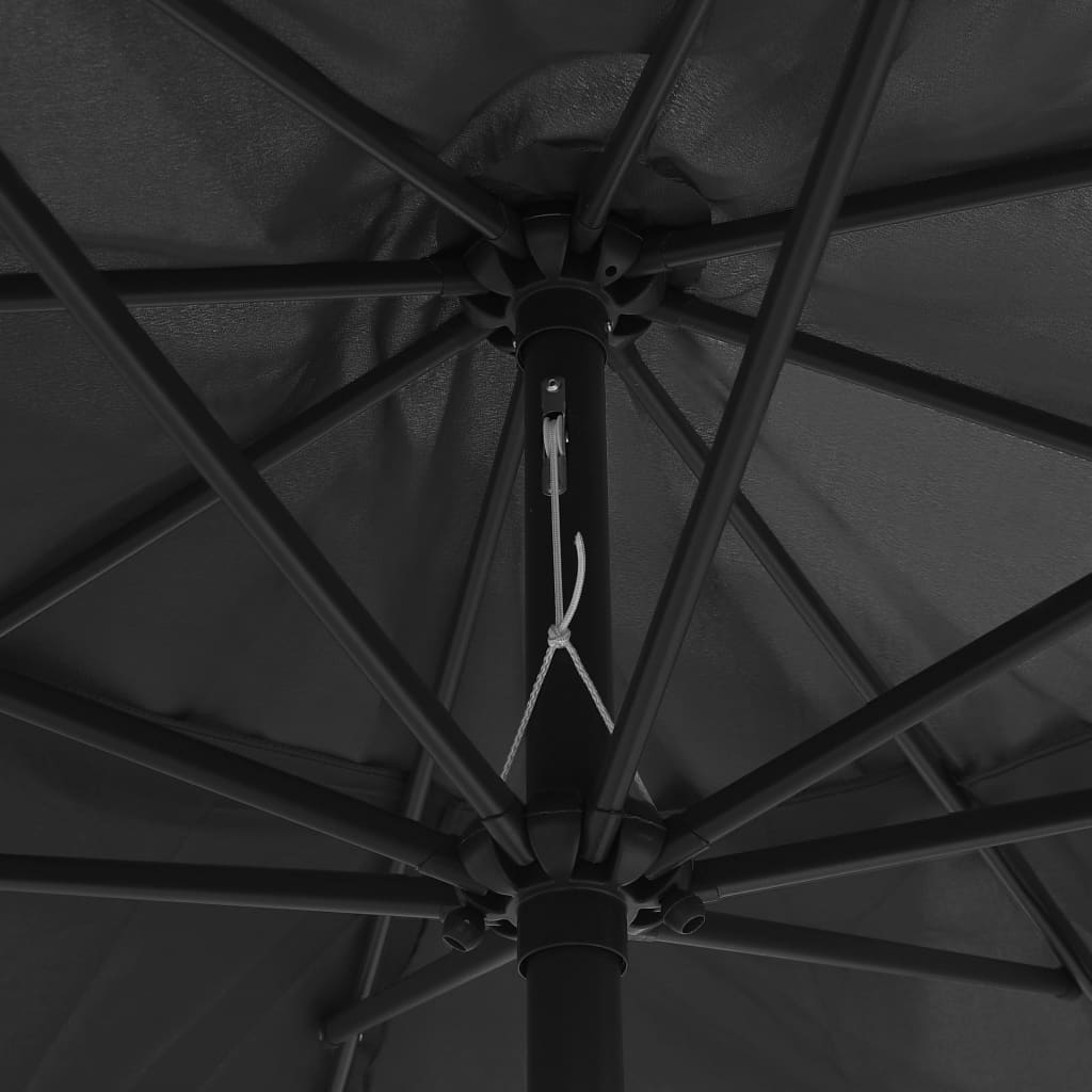 vidaXL Parasol ogrodowy na metalowym słupku, 390 cm, antracytowy
