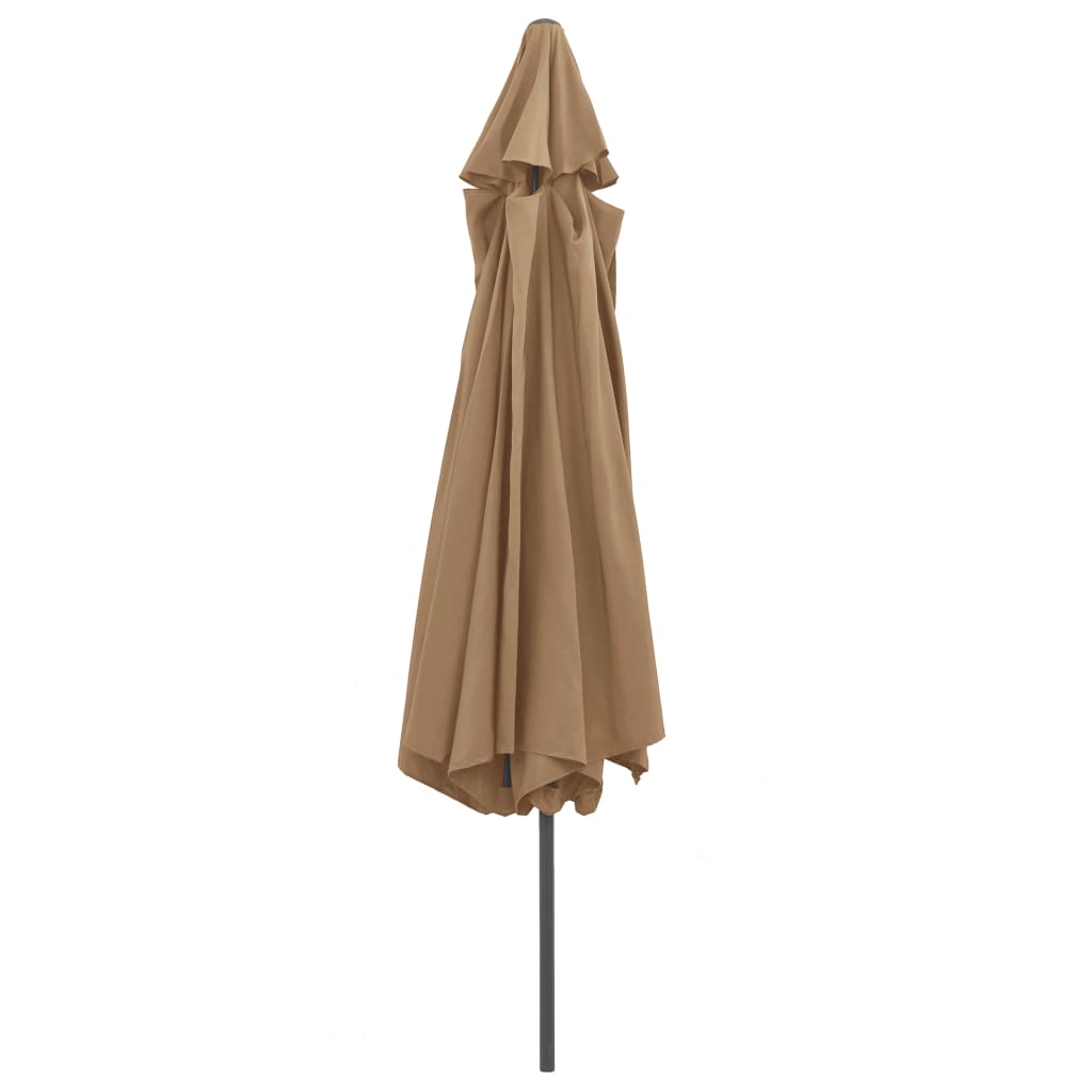 vidaXL Parasol ogrodowy na metalowym słupku, 390 cm, taupe