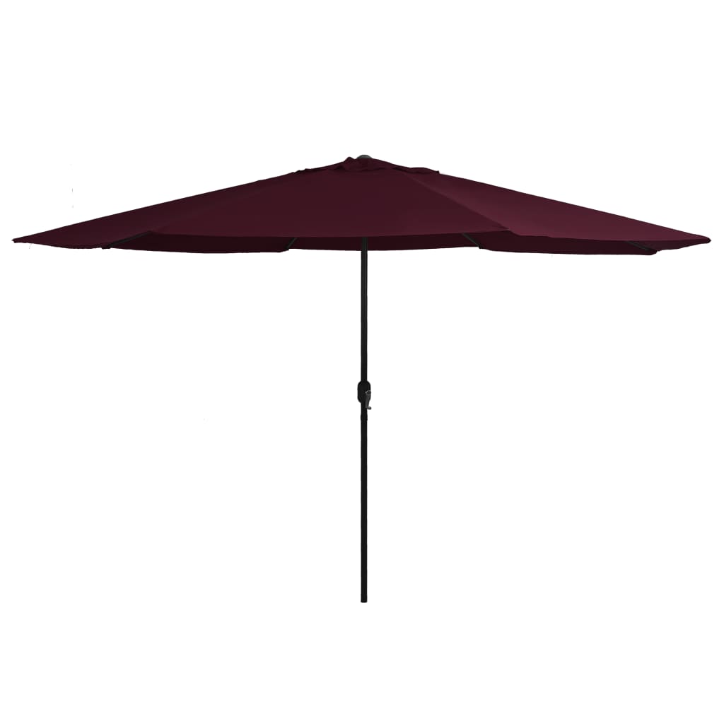 vidaXL Parasol ogrodowy na metalowym słupku, 390 cm, bordowy