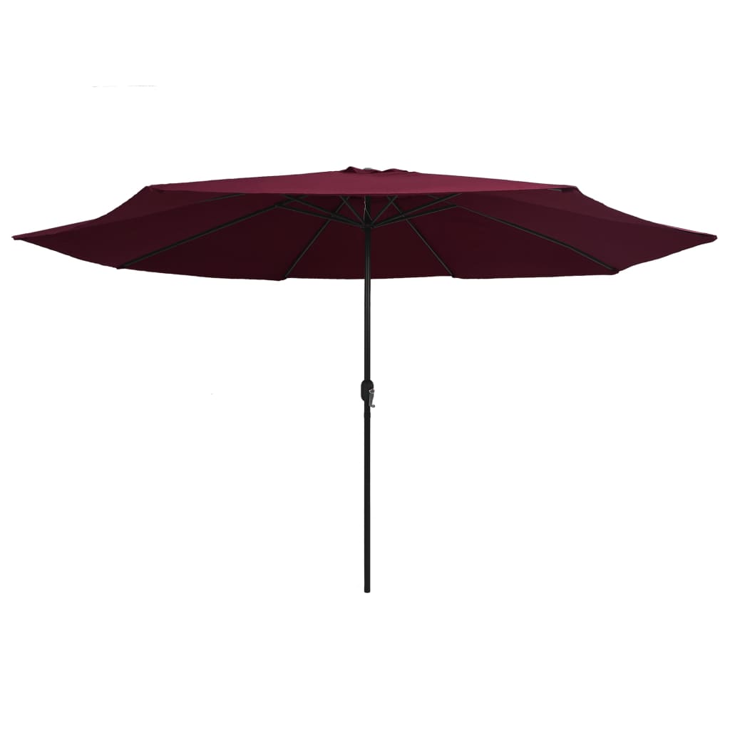 vidaXL Parasol ogrodowy na metalowym słupku, 390 cm, bordowy