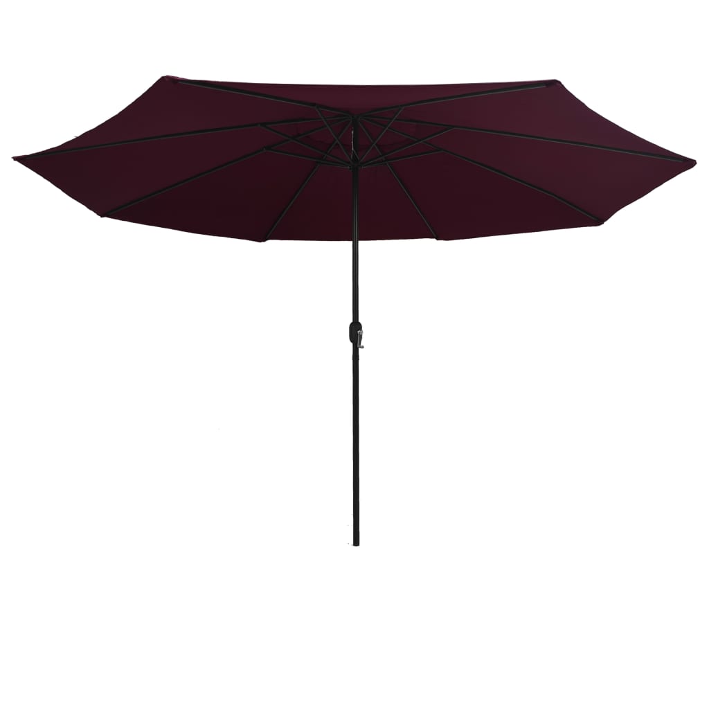 vidaXL Parasol ogrodowy na metalowym słupku, 390 cm, bordowy