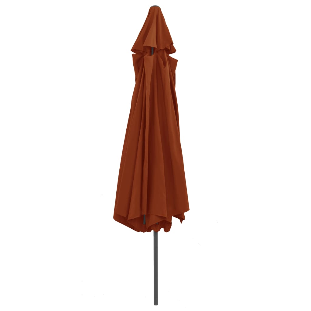 vidaXL Parasol ogrodowy na metalowym słupku, 390 cm, terakota