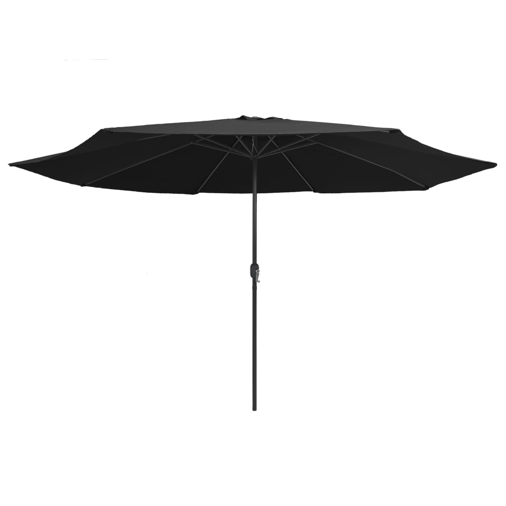 vidaXL Parasol ogrodowy na metalowym słupku, 390 cm, czarny