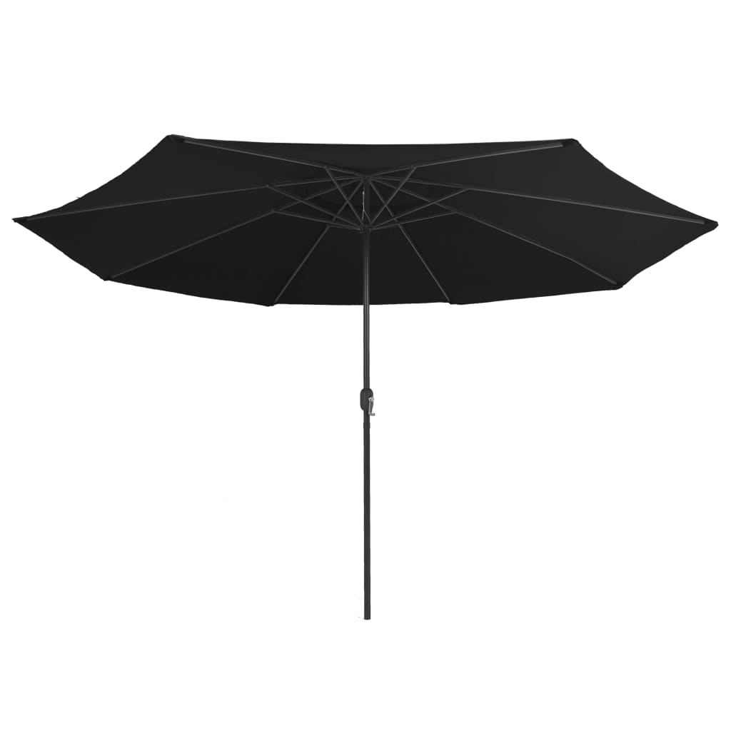 vidaXL Parasol ogrodowy na metalowym słupku, 390 cm, czarny