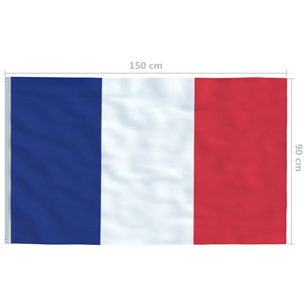 vidaXL Flaga Francji, 90x150 cm