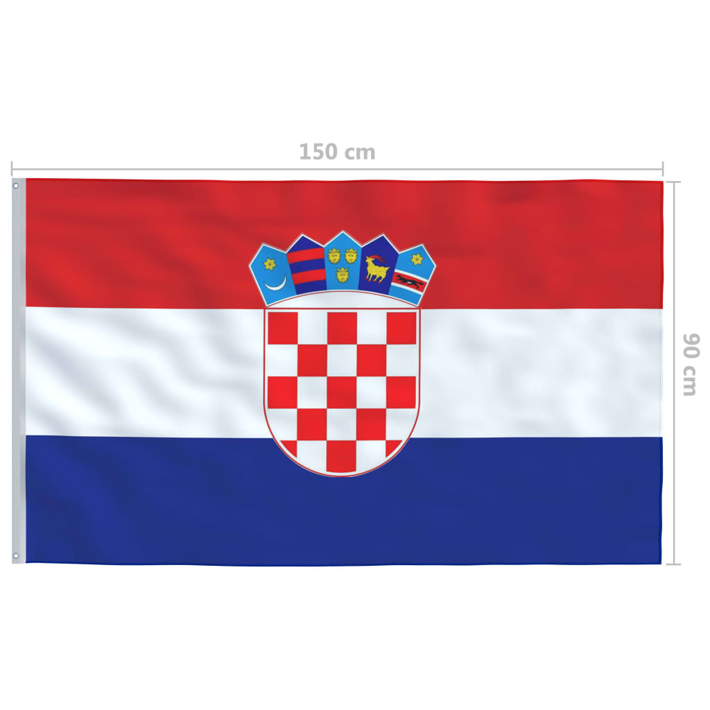 vidaXL Flaga Chorwacji, 90 x 150 cm