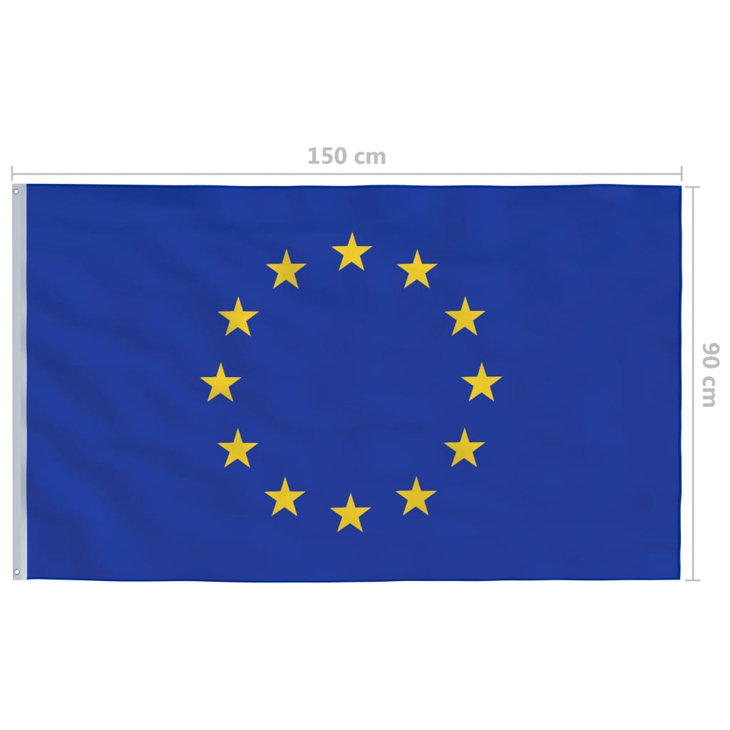 vidaXL Flaga Europy, 90 x 150 cm