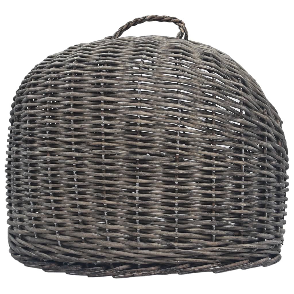 vidaXL Transporter dla kota, szary, 45x35x35 cm, naturalna wiklina