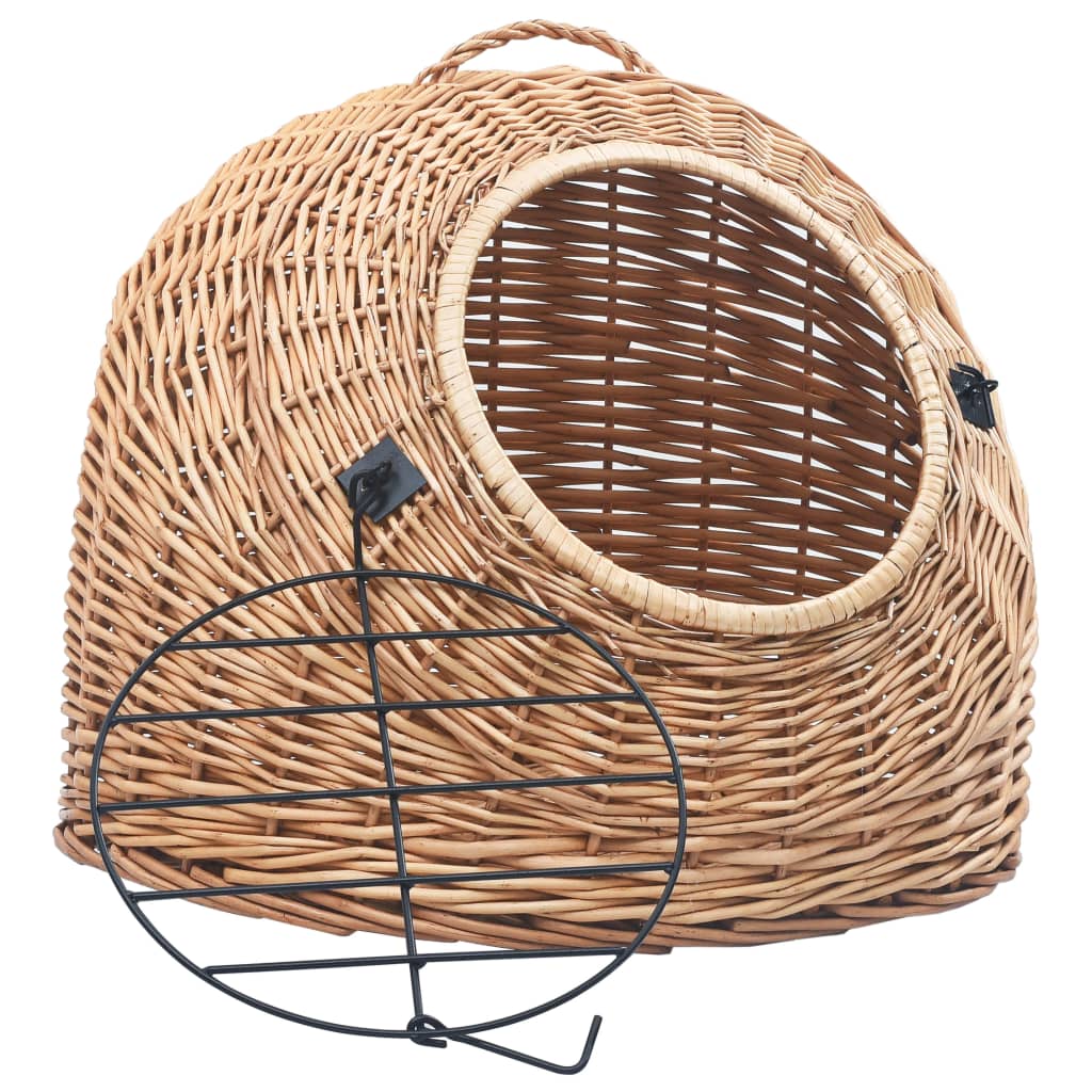 vidaXL Transporter dla kota, 60x45x45 cm, naturalna wiklina