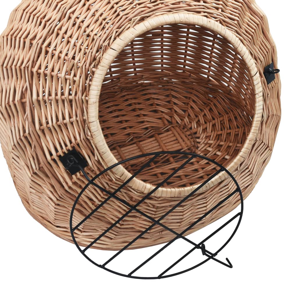 vidaXL Transporter dla kota, 60x45x45 cm, naturalna wiklina