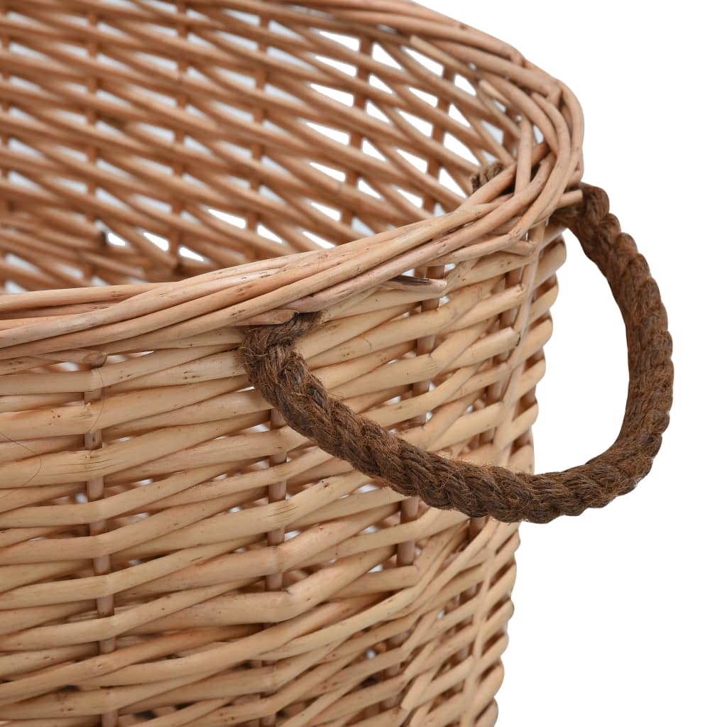 vidaXL Kosz na drewno, z uchwytami, 56x40x28 cm, naturalna wiklina