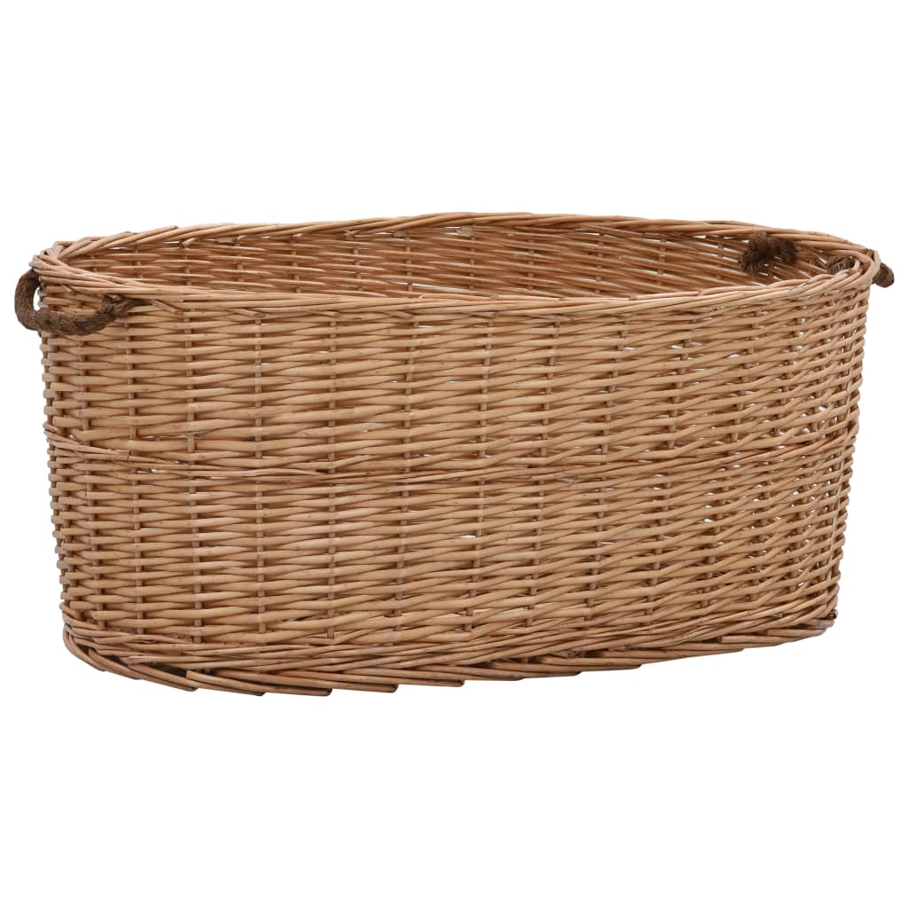 vidaXL Kosz na drewno, z uchwytami, 78x54x34 cm, naturalna wiklina