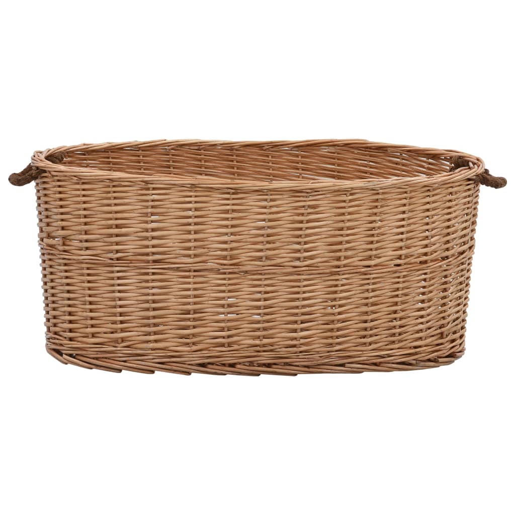 vidaXL Kosz na drewno, z uchwytami, 78x54x34 cm, naturalna wiklina