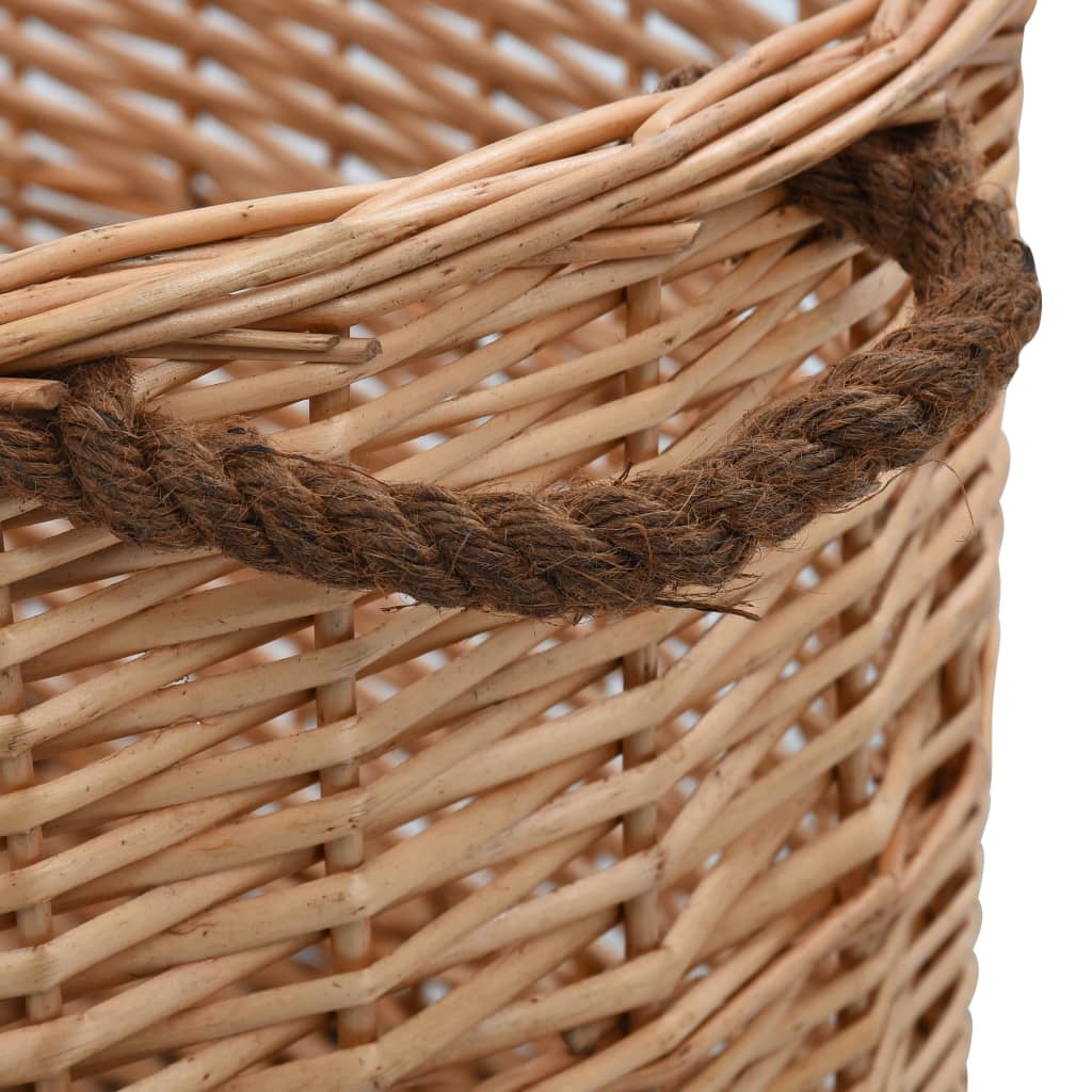 vidaXL Kosz na drewno, z uchwytami, 78x54x34 cm, naturalna wiklina