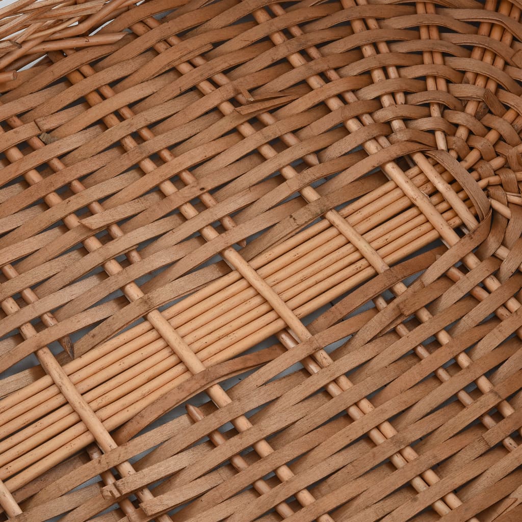 vidaXL Kosz na drewno, z uchwytami, 78x54x34 cm, naturalna wiklina