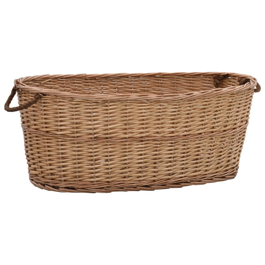 vidaXL Kosz na drewno, z uchwytami, 88x57x34 cm, naturalna wiklina
