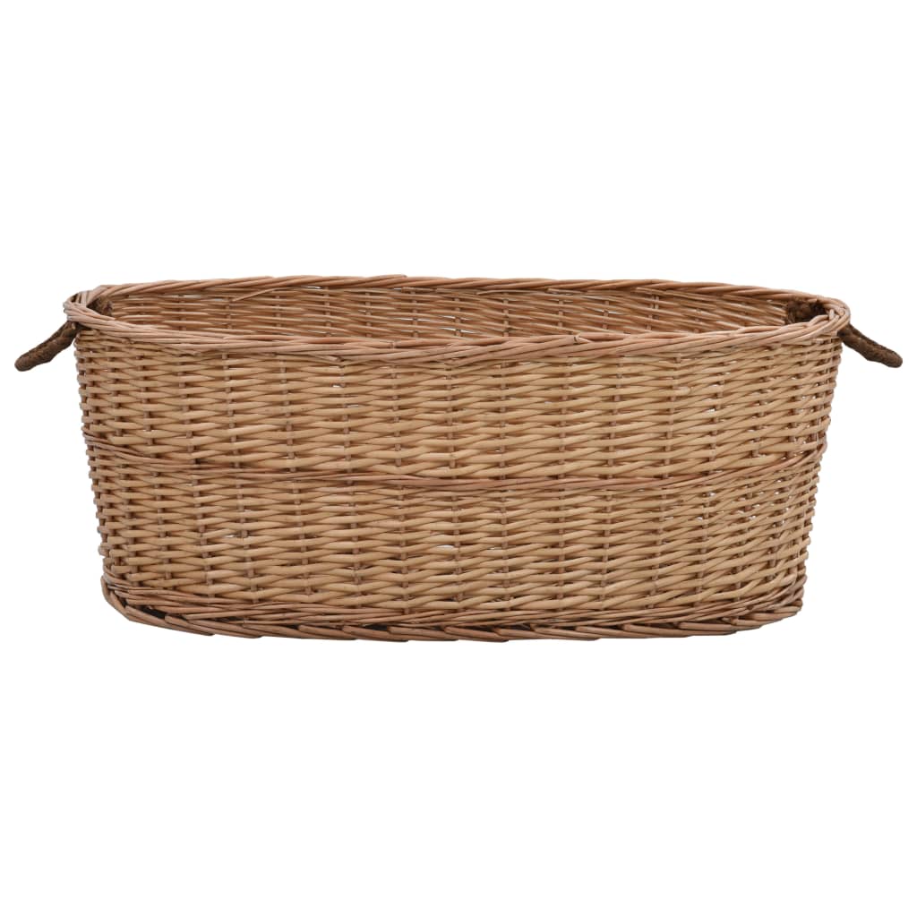 vidaXL Kosz na drewno, z uchwytami, 88x57x34 cm, naturalna wiklina