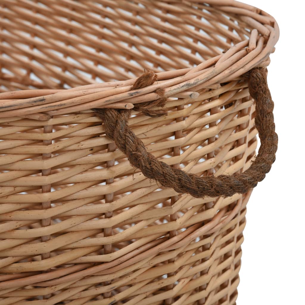 vidaXL Kosz na drewno, z uchwytami, 88x57x34 cm, naturalna wiklina