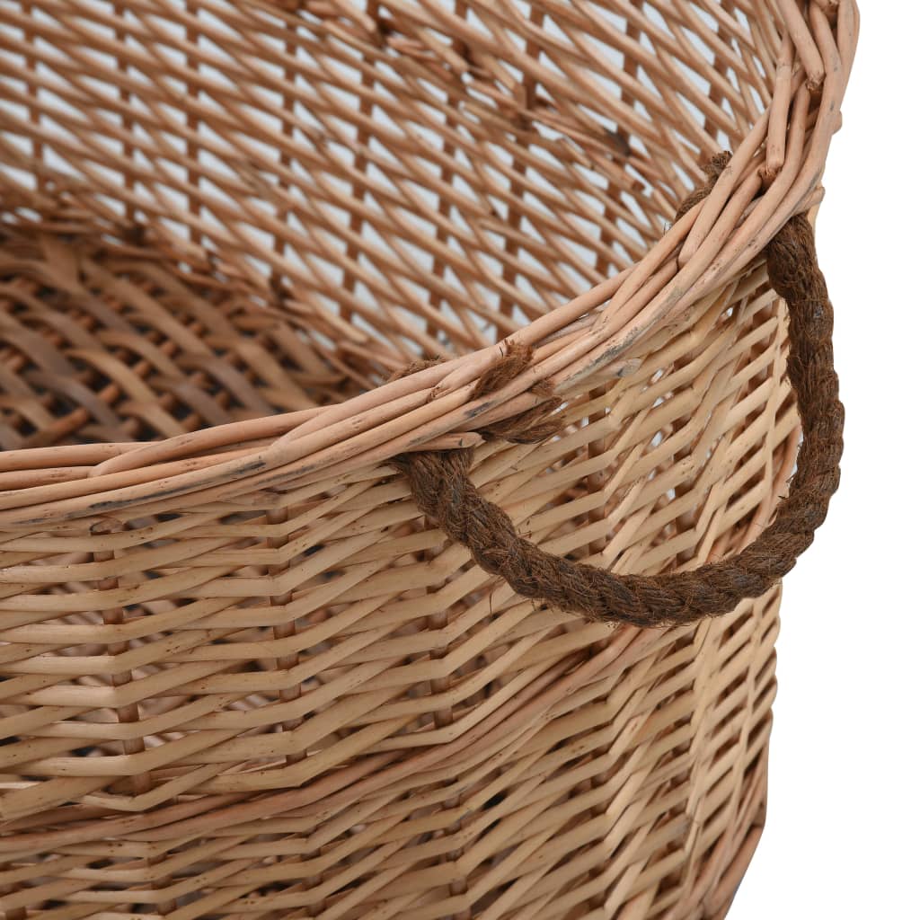 vidaXL Kosz na drewno, z uchwytami, 88x57x34 cm, naturalna wiklina