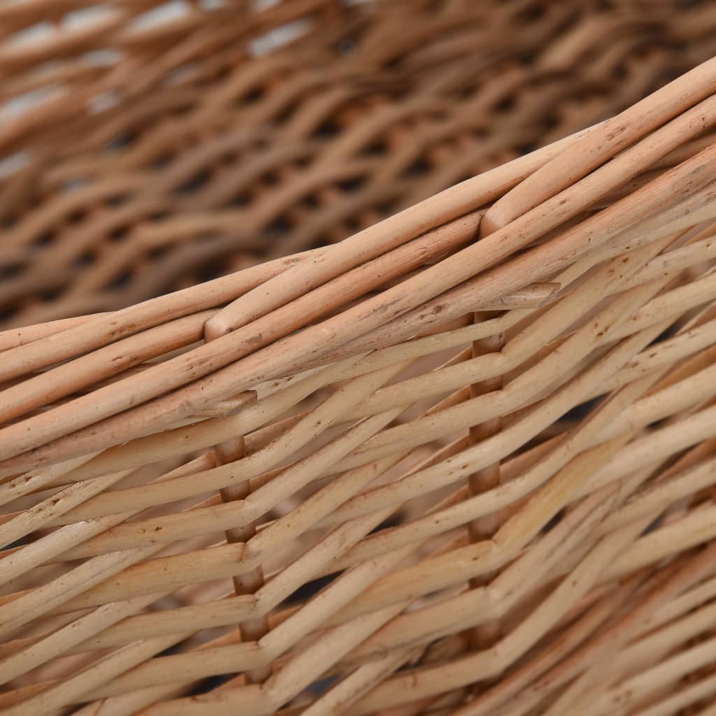vidaXL Kosz na drewno, z uchwytami, 88x57x34 cm, naturalna wiklina