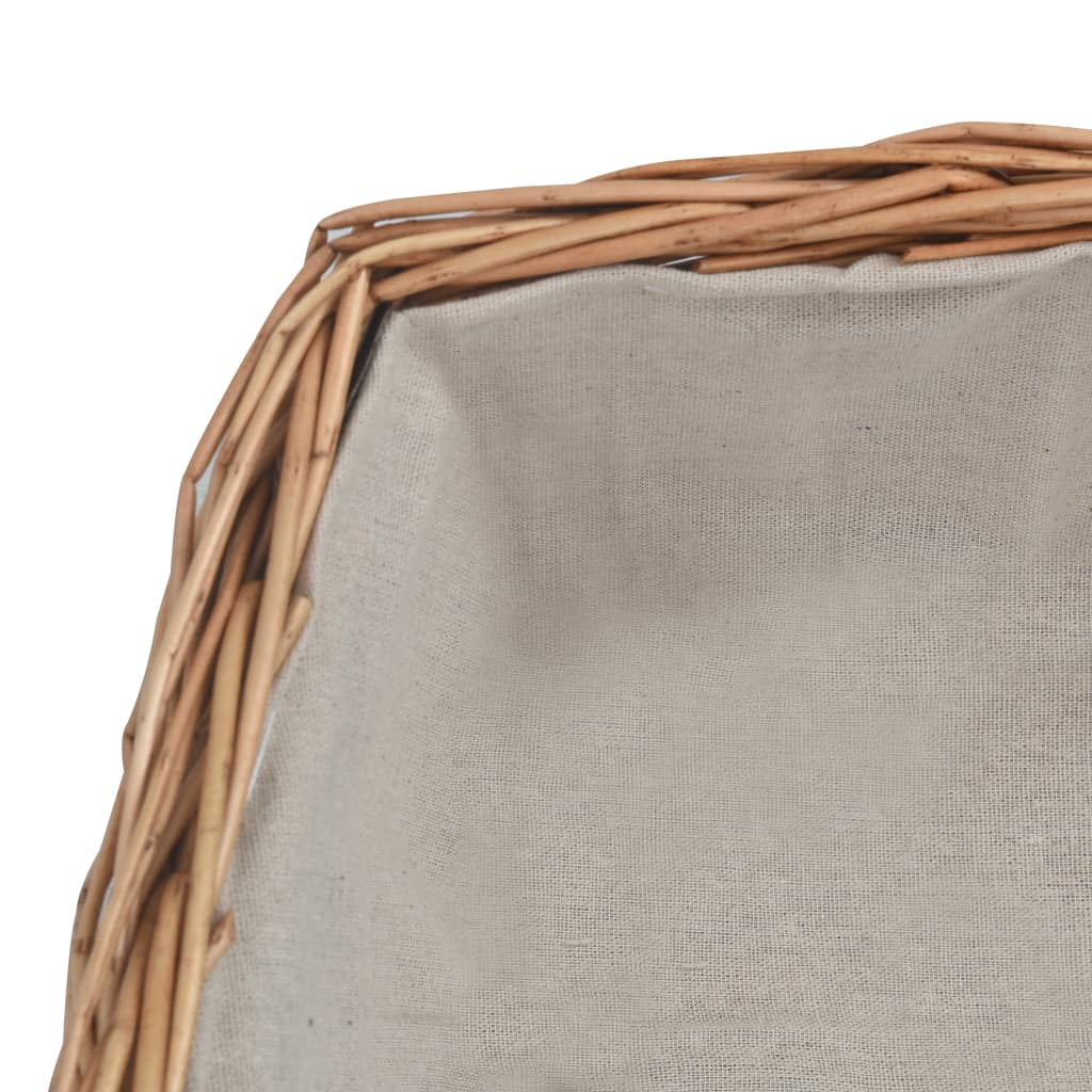 vidaXL Koszyk na drewno z uchwytem, 61,5x46,5x58 cm, brązowy, wiklina