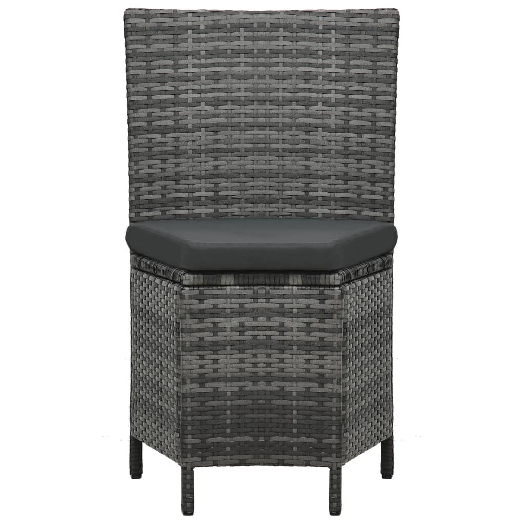 vidaXL 7-cz. zestaw mebli ogrodowych z poduszkami, rattan PE, szary