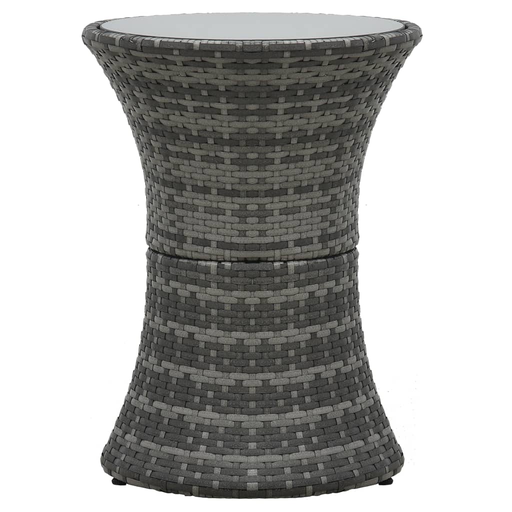 vidaXL 3-cz. zestaw mebli bistro z poduszkami, rattan PE, szary