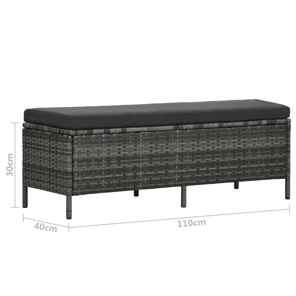 vidaXL 3-cz. zestaw wypoczynkowy do ogrodu, poduszki, rattan PE, szary