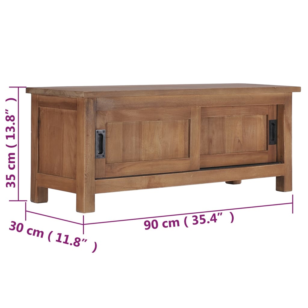 vidaXL Szafka pod TV, 90 x 30 x 35 cm, lite drewno tekowe