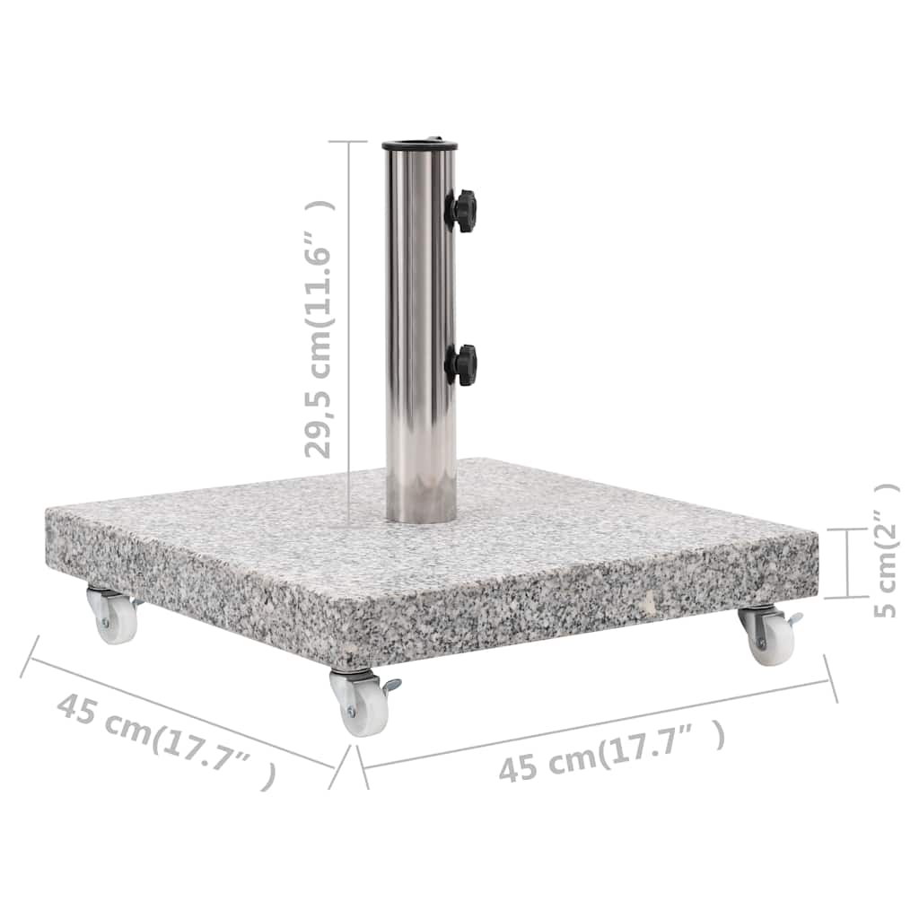 vidaXL Podstawa pod parasol, granitowa, 30 kg, kwadratowa, szara