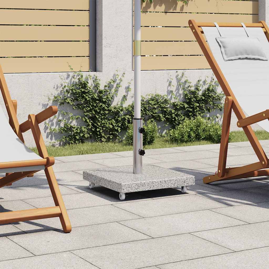 vidaXL Podstawa pod parasol, granitowa, 30 kg, kwadratowa, szara