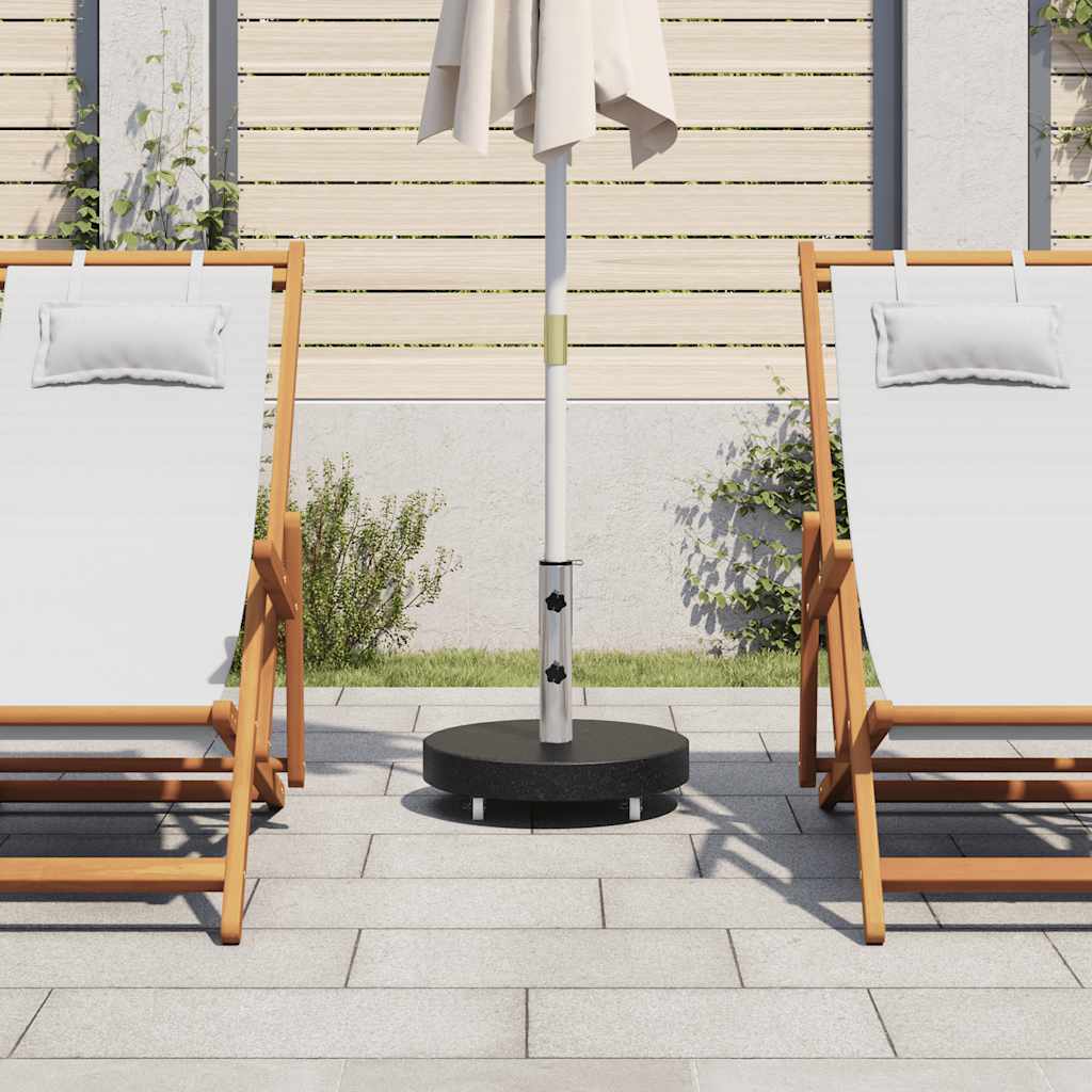 vidaXL Podstawa pod parasol, granitowa, 30 kg, okrągła, czarna