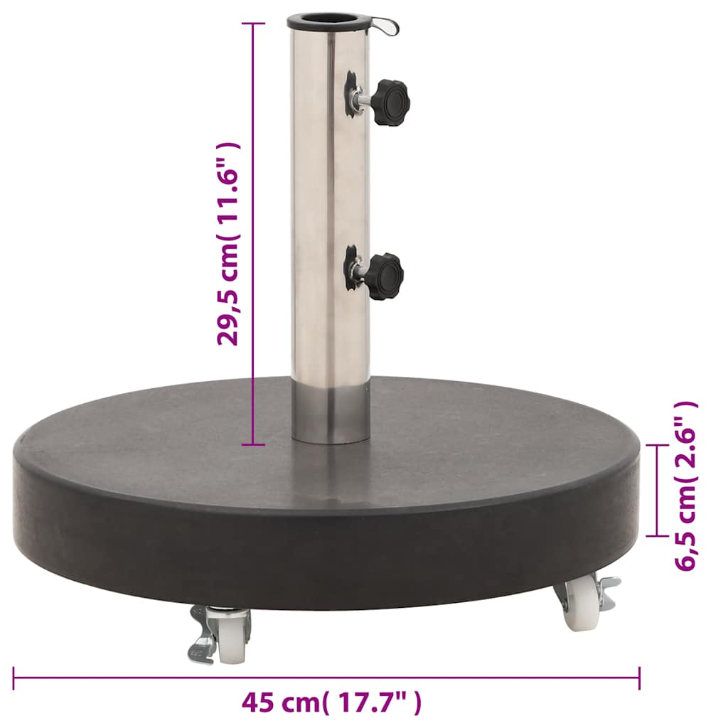 vidaXL Podstawa pod parasol, granitowa, 30 kg, okrągła, czarna