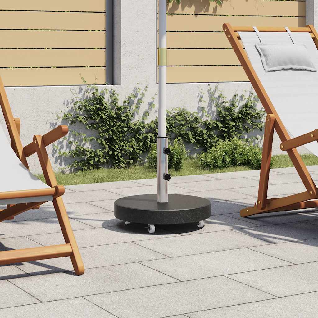 vidaXL Podstawa pod parasol, granitowa, 30 kg, okrągła, czarna